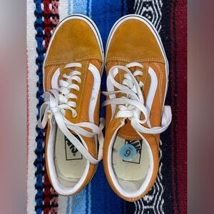 Vans Orange and White Sneakers size 6 men’s 7.5 women’s